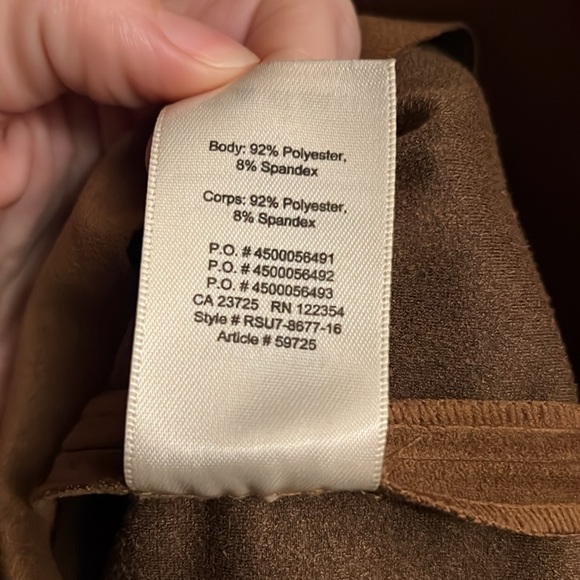 NWT Aritzia Wilfred Free Jones Dress | Dark Camel Faux Suede | Size 4 - Picture 14 of 15